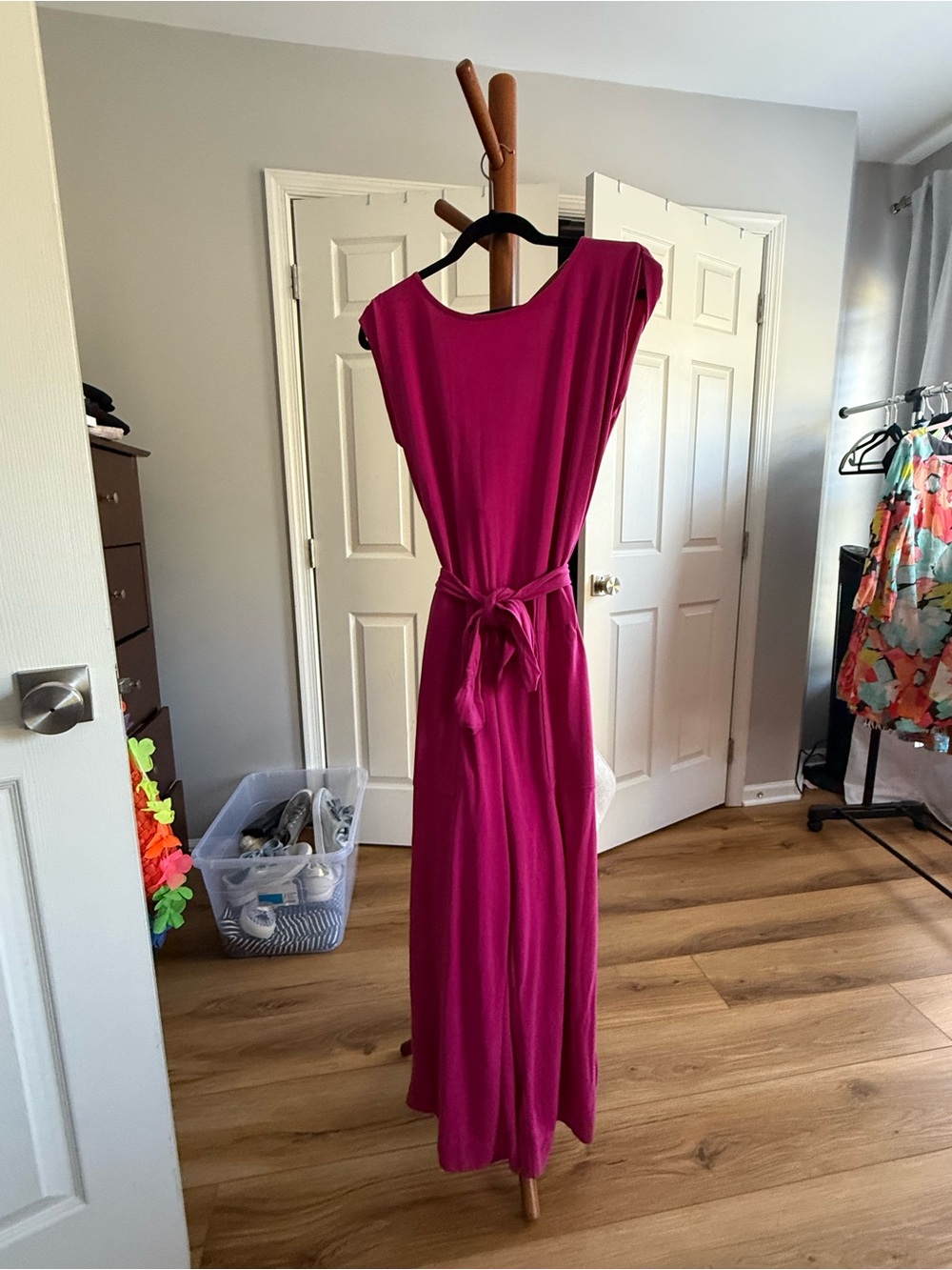 Lou & Grey Fuchsia Waist-Tie Junpsuit